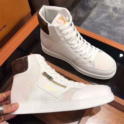 lv white high top sneakers|Lv white sneakers men.